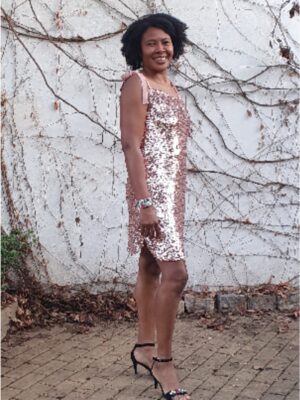 Vestido mujer lentejuelas rosa