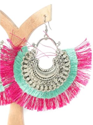 Pendientes mujer flecos colores