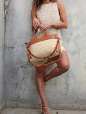 Bolso de mano mujer rafia
