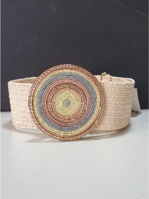 Cinturón elástico mujer hebilla multicolor